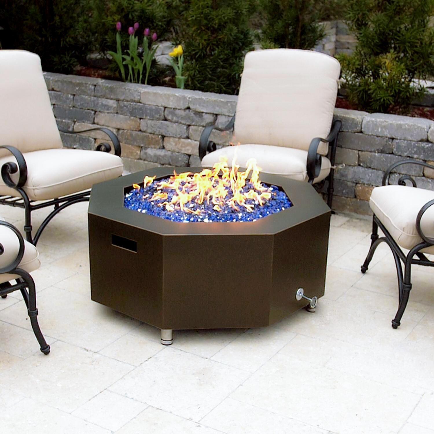 BBQGuys Signature 42-Inch Oil Rubbed Bronze Octagonal Fire Pit - Natural Gas image