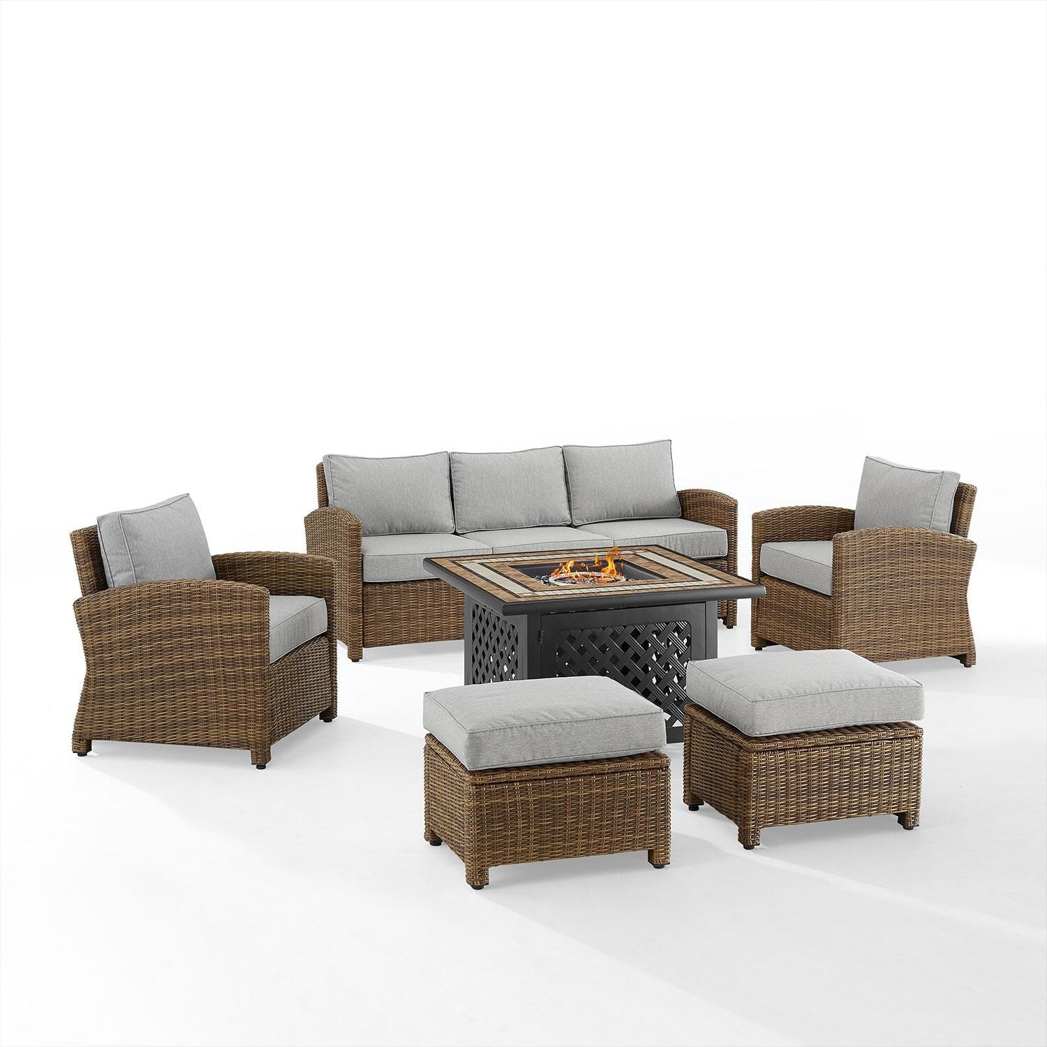 Ultimate Patio UP-92417WB-GY 6Pc Wicker Outdoor Sofa Set in Gray - Display - White Background thumbnail
