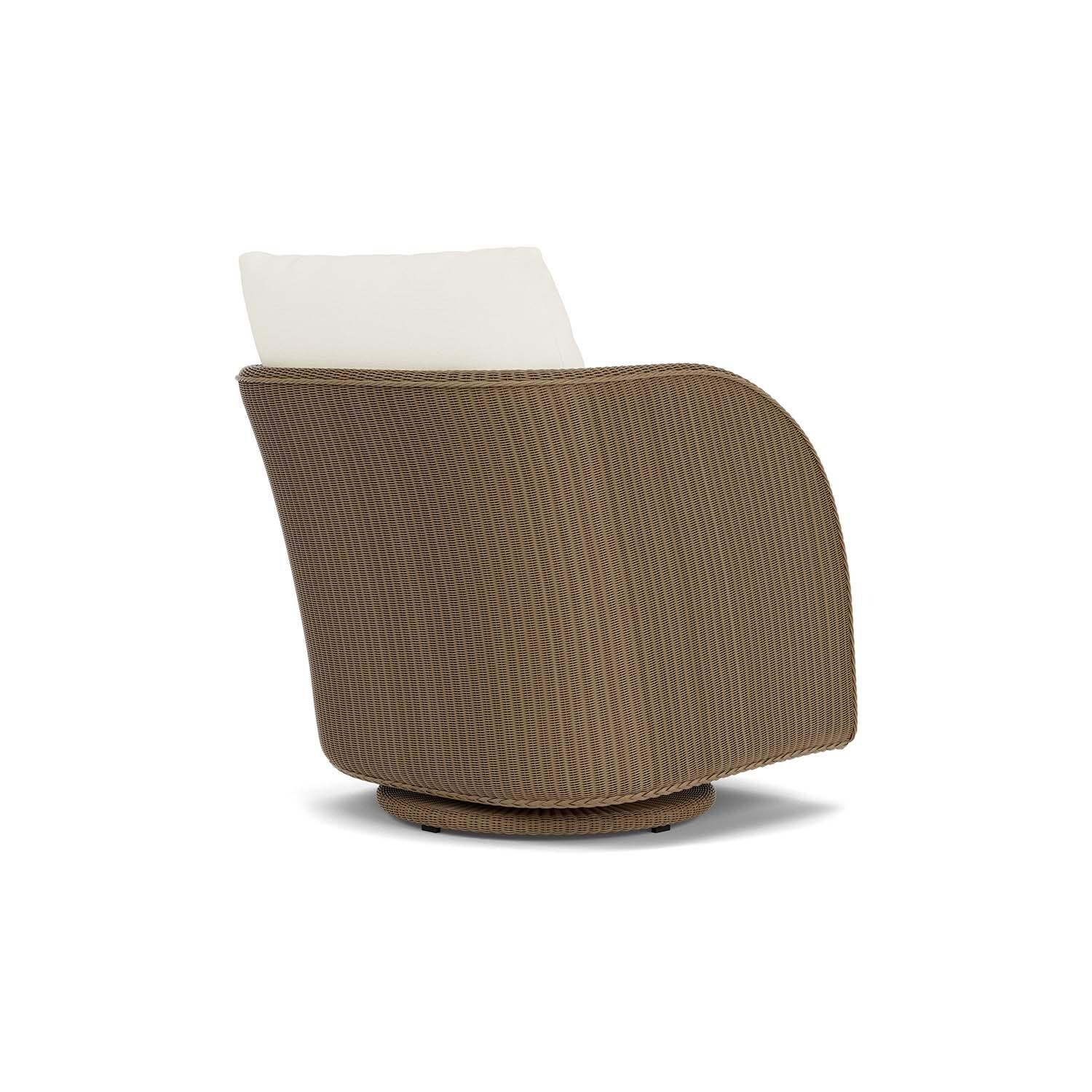 Lloyd Flanders Essence Swivel Glider Lounge Chair W/Sailcloth Salt Fabric - Fawn Finish - Back Right thumbnail