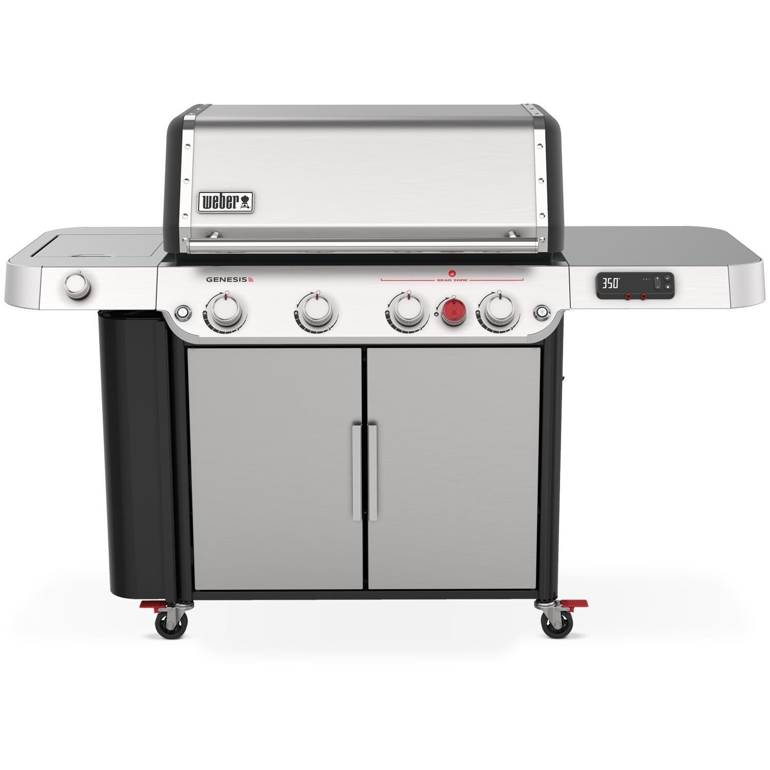 Weber GENESIS 36800001 SPX-435 Propane Gas Smart Grill with Sear Burner & Side Burner - Stainless Steel - Display - White Background thumbnail