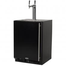 Marvel 24-Inch 5.7 Cu. Ft. Left Hinge Built-in Twin Tap Beer Dispenser - Black - ML24BNS2LB