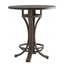Blue Olive 38 Inch Round Wicker Dining Table W/ Adjustable Height Bar By Tommy Bahama image