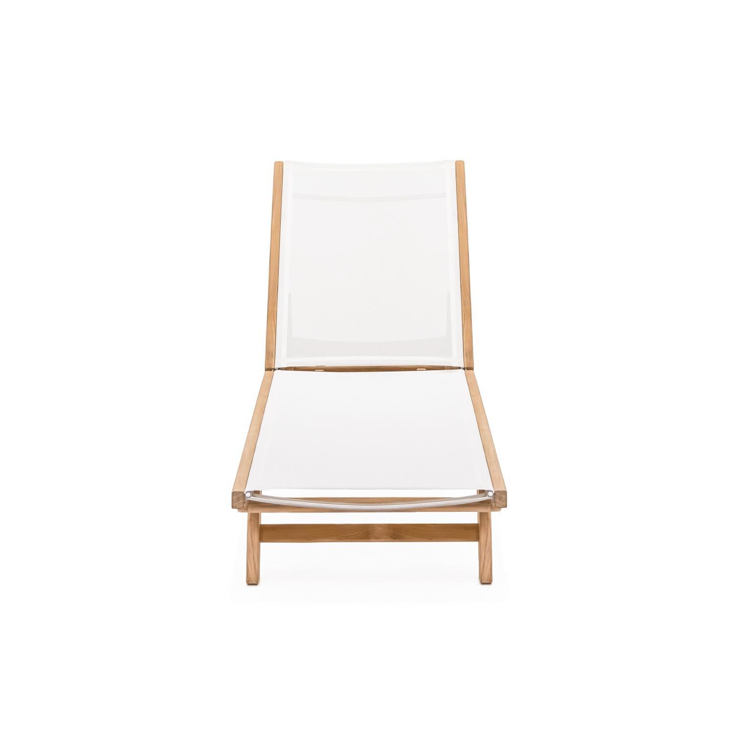 Teak + Table Cayman Chaise Lounge in White - Front - White Background thumbnail