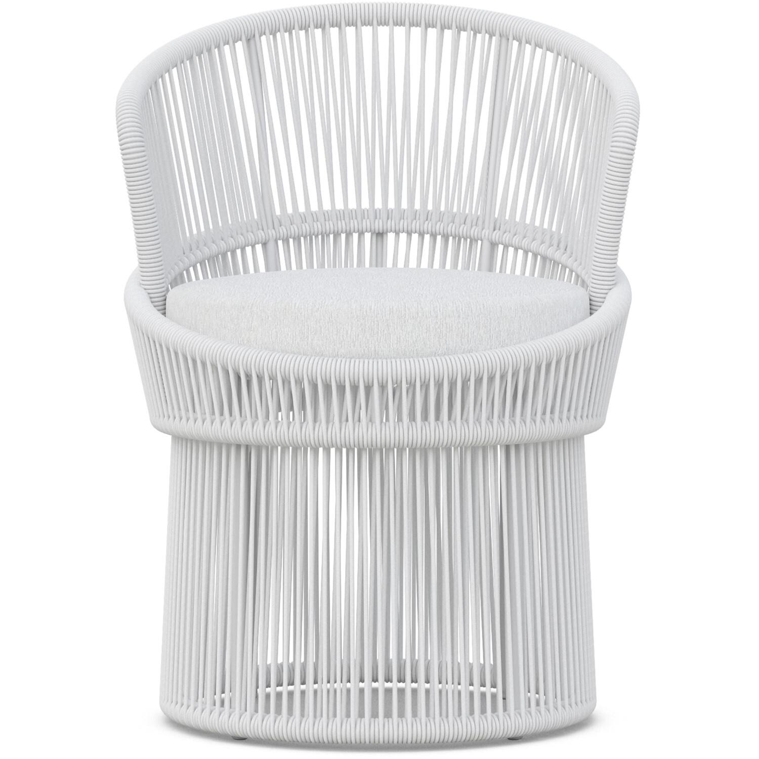 Azzurro Living Palma Woven Rope Dining Chair in White/Cloud - Front - White Background thumbnail