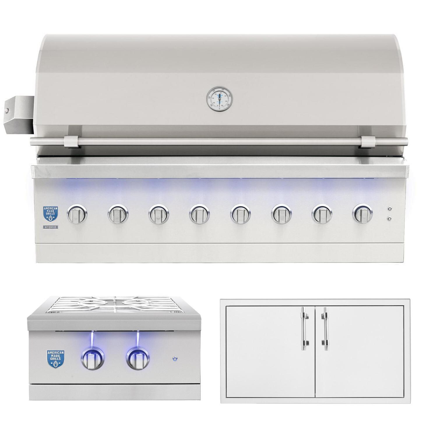 American Made Grills Encore 54Inch Hybrid Grill 3Piece Propane Gas