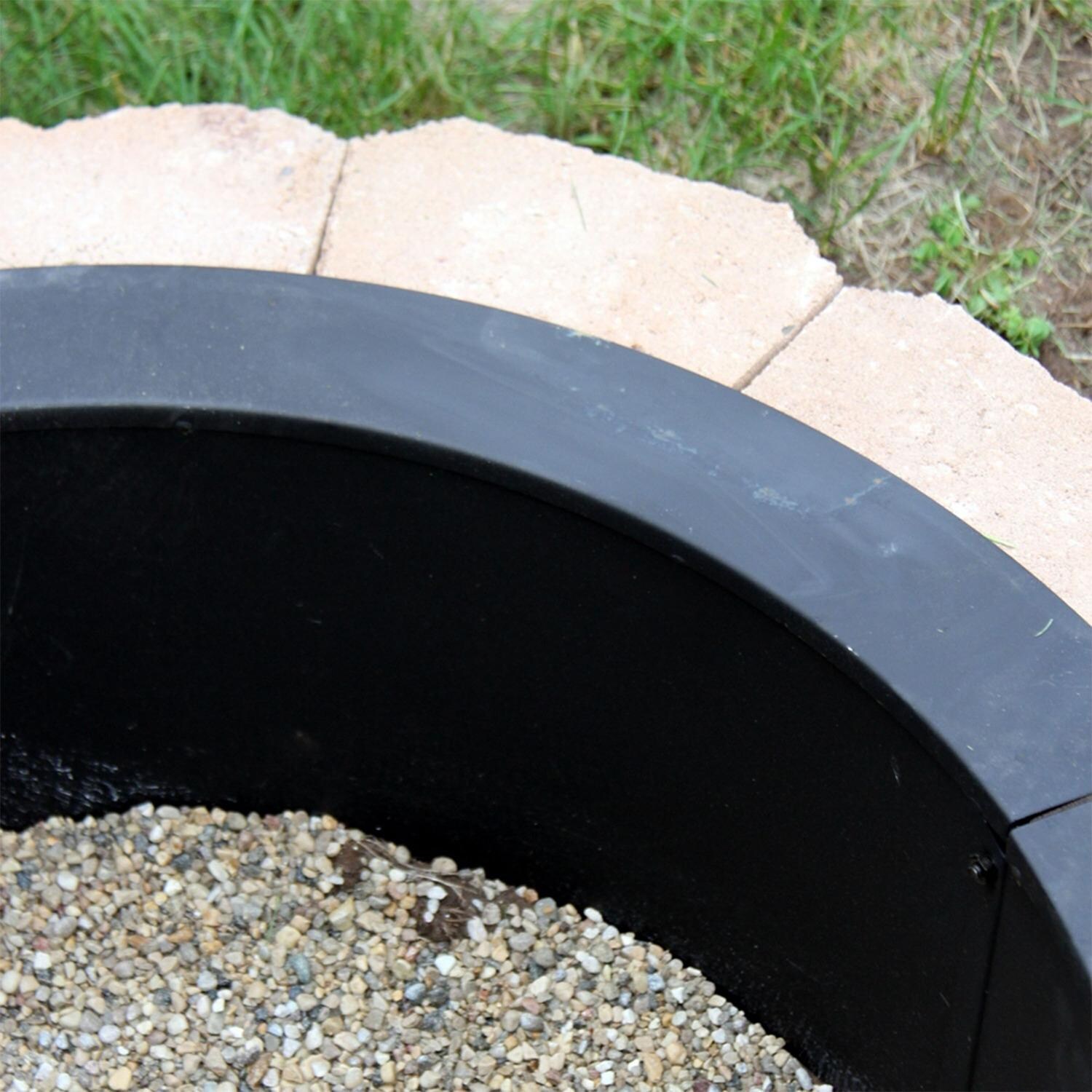 Ultimate Patio NB-FPRHD39 45 Inch Round Steel Wood-Burning Fire Pit Enclosure - Rolled Edge Seam Construction - Detail thumbnail