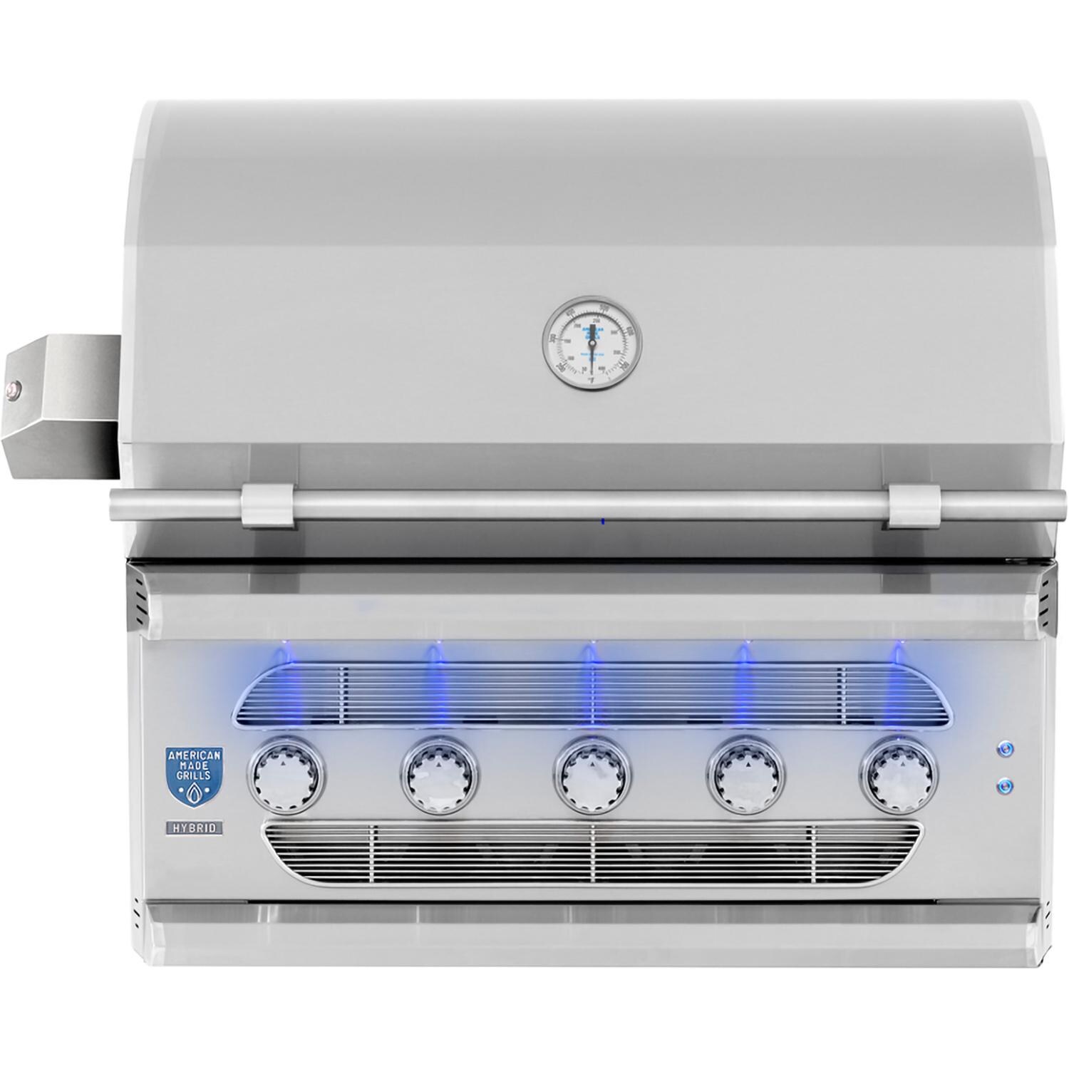 American Made Grills Muscle 36-Inch Hybrid Grill MUS36-NG - Natural Gas - Lid Closed - White Background thumbnail