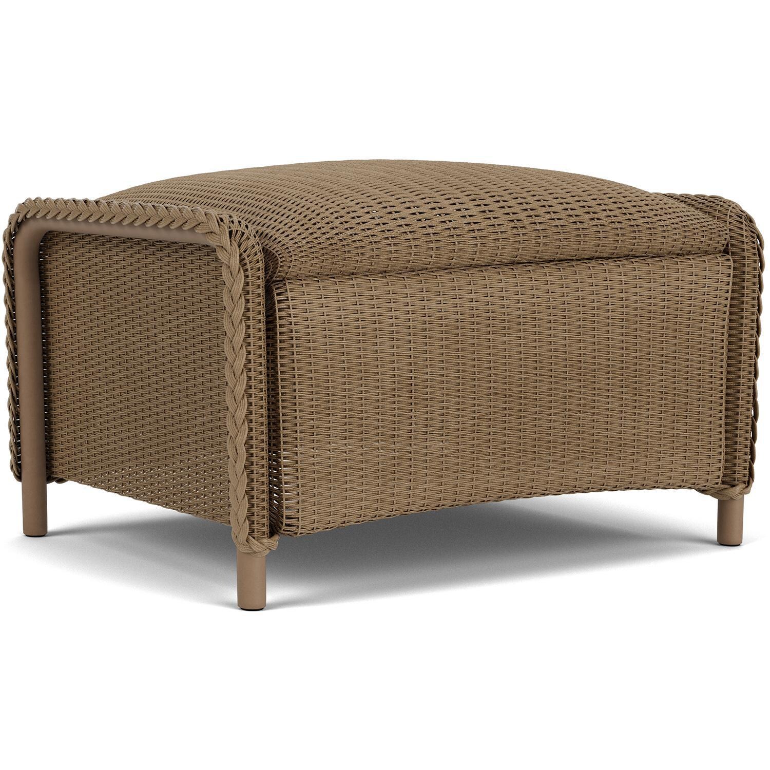 Lloyd Flanders Reflections 4-Piece Seating Set W/ Ottoman & End Table in Fawn Finish - Ottoman Angled thumbnail