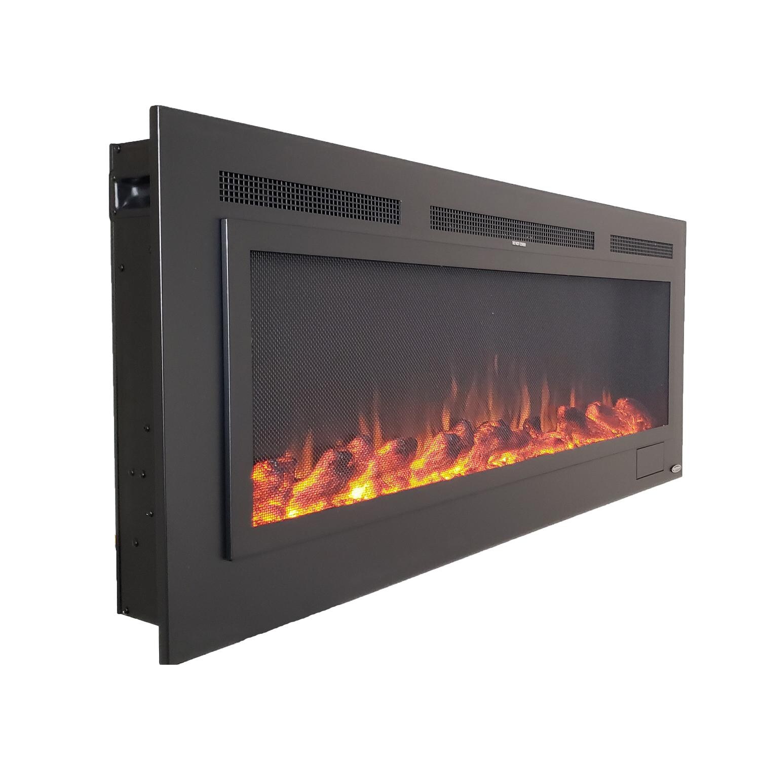 Touchstone Home Products Sideline 50-Inch Wall Mount/Flush Mount Electric Fireplace With Steel Surround - Angled thumbnail