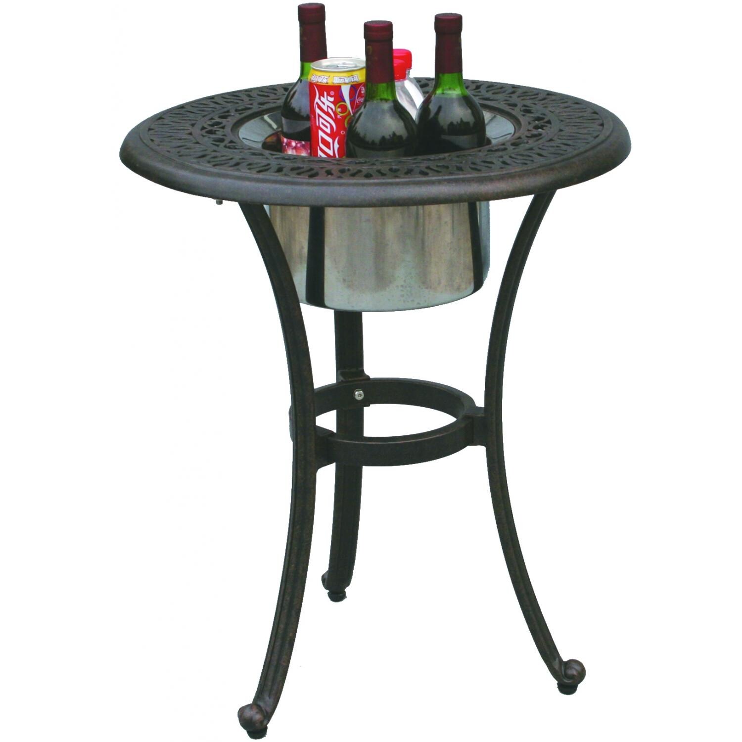Darlee Elisabeth Patio End Table With Ice Bucket Insert - Open thumbnail