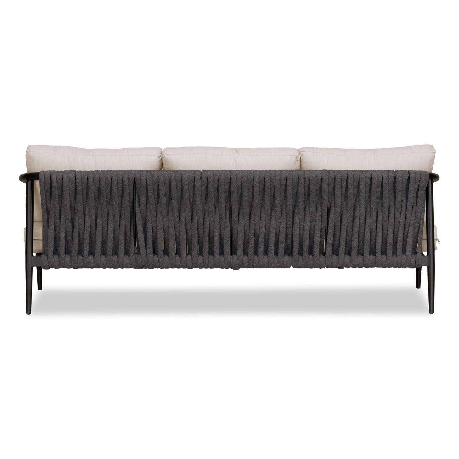 Lakeview Midnight Cove 3 Person Aluminum Sofa in Black/Carbon/Cast Silver - Back - White Background