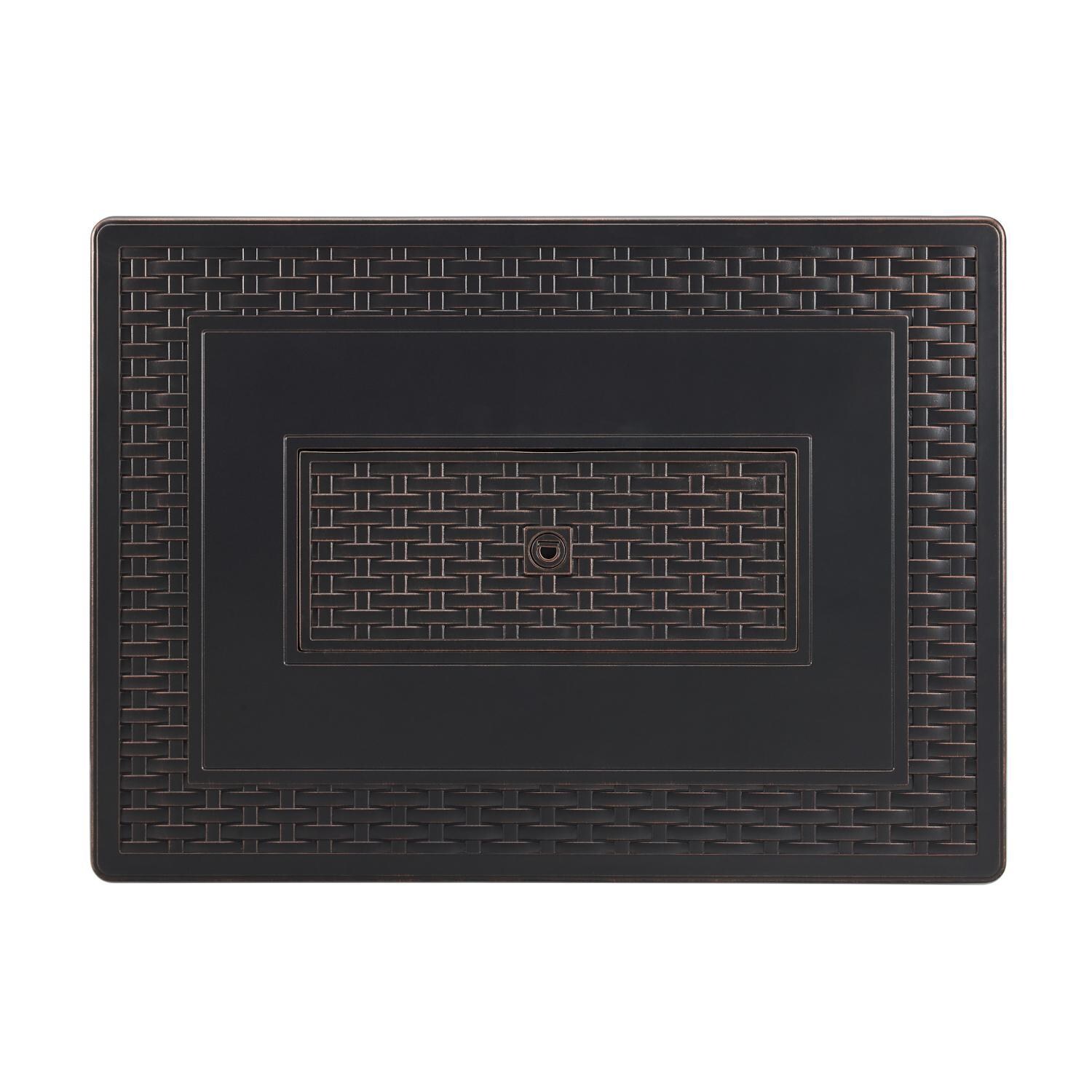 Ultimate Patio 63699 Welcome View 44-Inch Rectangular Aluminum Propane Gas Fire Pit - Top View thumbnail