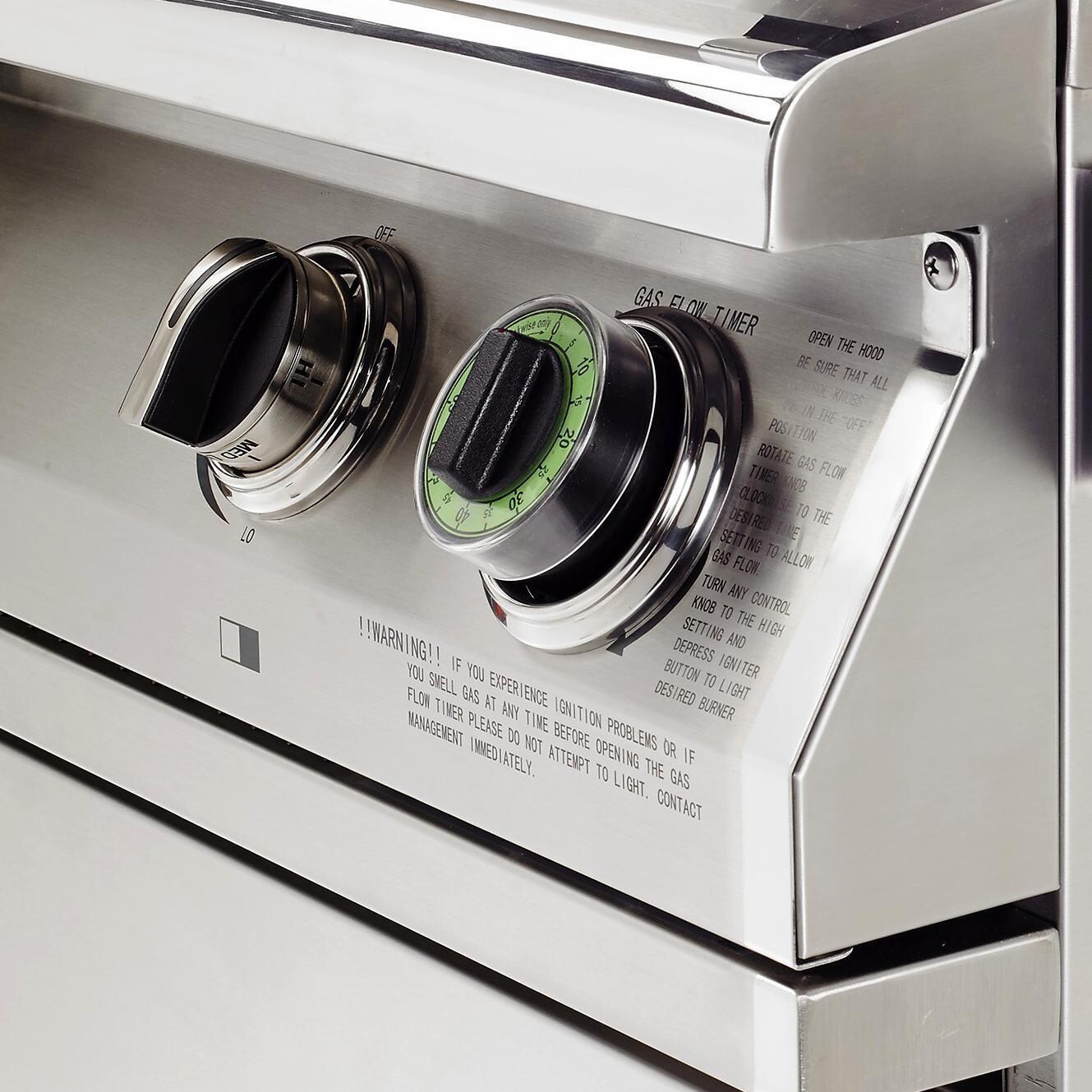 PGS T-Series Commercial 39-Inch Gas Grill With Timer - Control Panel & FuelStop Gas Flow Timer