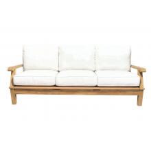 Miami Teak Patio Sofa W/ Sunbrella Canvas Natural Cushions By Royal Teak Collection