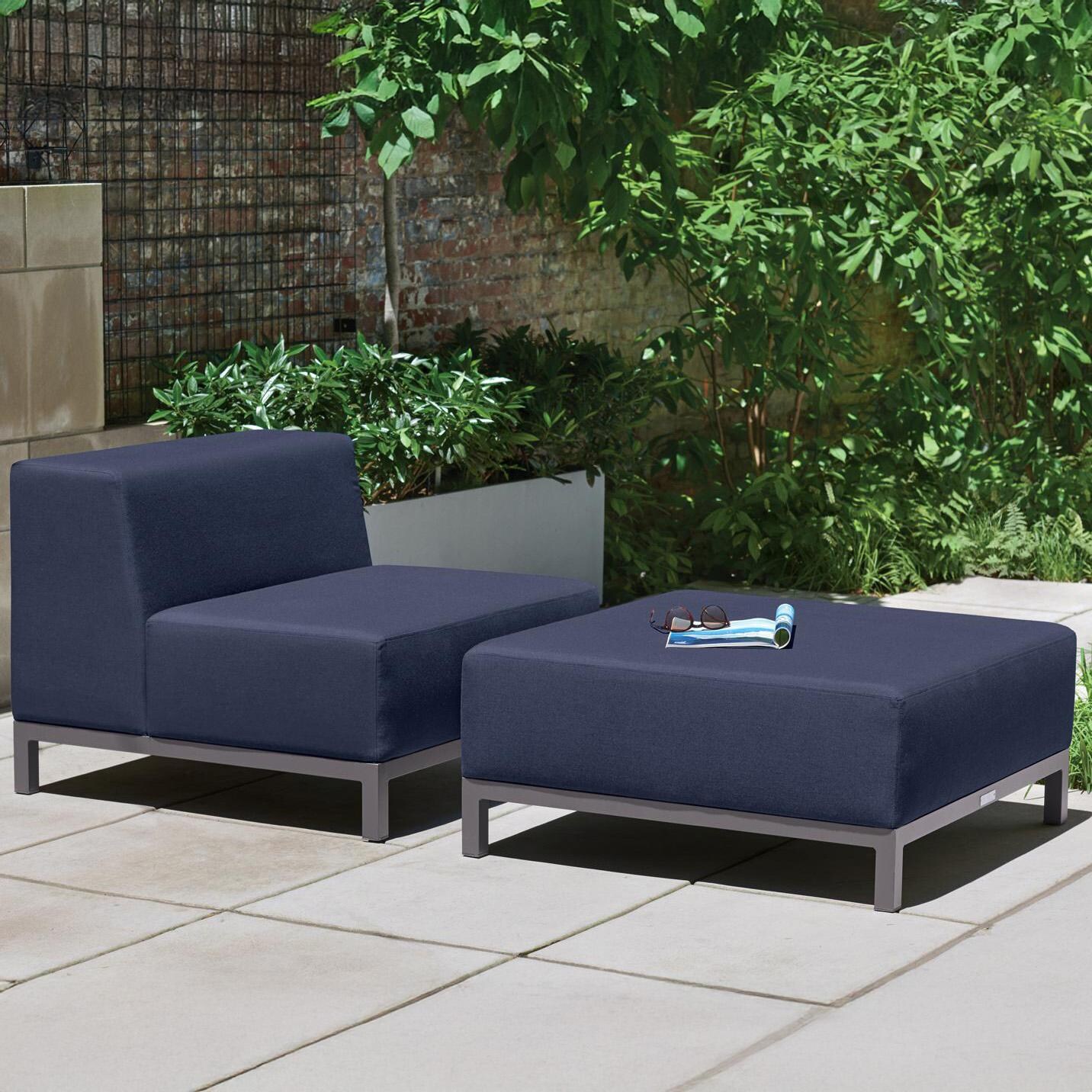 Koral 2 Pc Aluminum Seating Set in Carbon/Spectrum Indigo by Oxford Garden