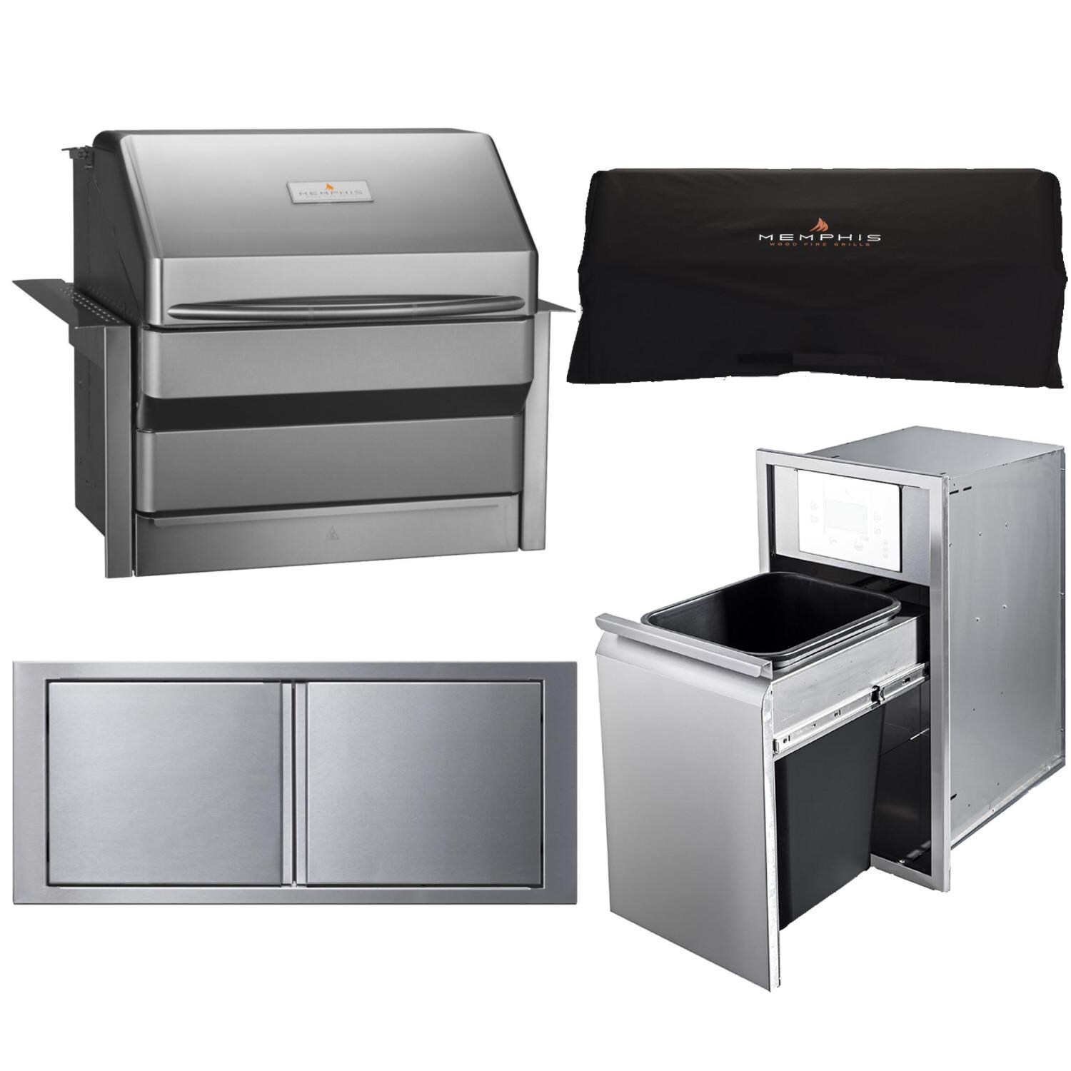 Memphis Grills Pro 28 Inch 4 Piece Pellet Grill Outdoor Kitchen Memphis Grills Pro 28 Inch 4 Piece Pellet Grill Outdoor Kitchen Package Bbq Guys