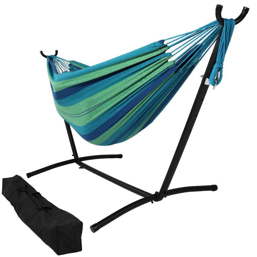 Ultimate Patio Brazilian Double Hammock with Stand - Beach Oasis thumbnail