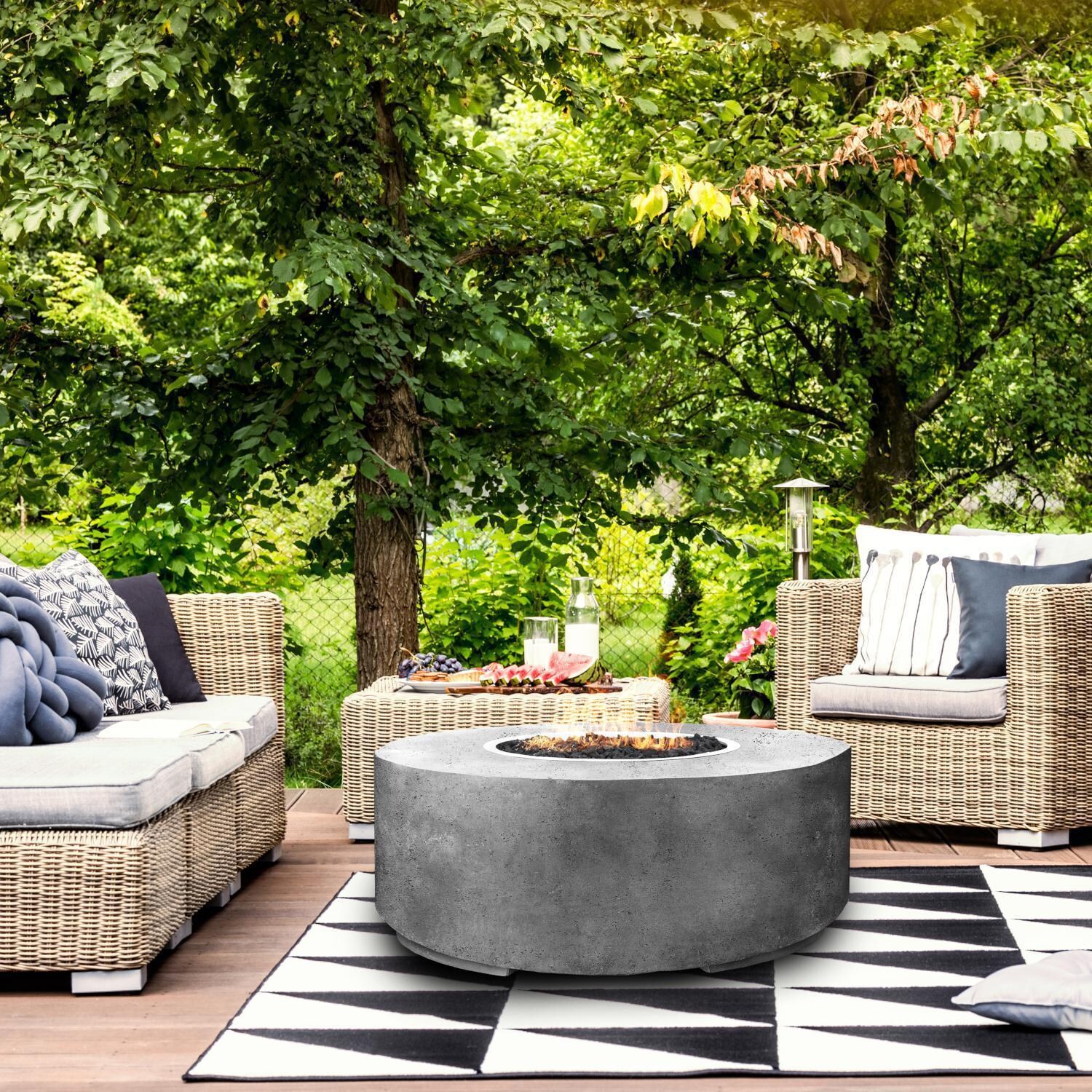 Prism Hardscapes SCPH-418-4NG Rontondo 48-in Natural Gas Round Fire Bowl - Garden - Lifestyle thumbnail