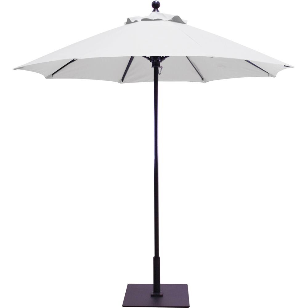 Galtech 7.5 Ft. Octagonal Aluminum Patio Market Umbrella W/ Push Lift - Black Frame W/ Sunbrella Canvas Canvas Canopy
