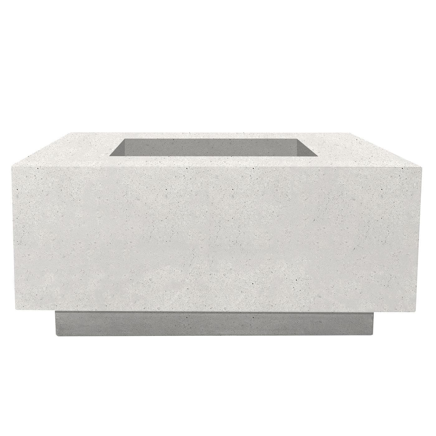 Cascata Bay 2 36 Inch Square GFRC Propane Fire Pit Table in Ultra White by Lakeview Outdoor Designs