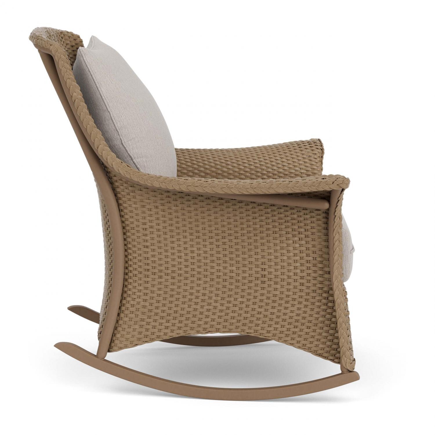 Lloyd Flanders Mandalay Lounge Rocker in Fawn Finish with Remy Cloud fabric - Side thumbnail