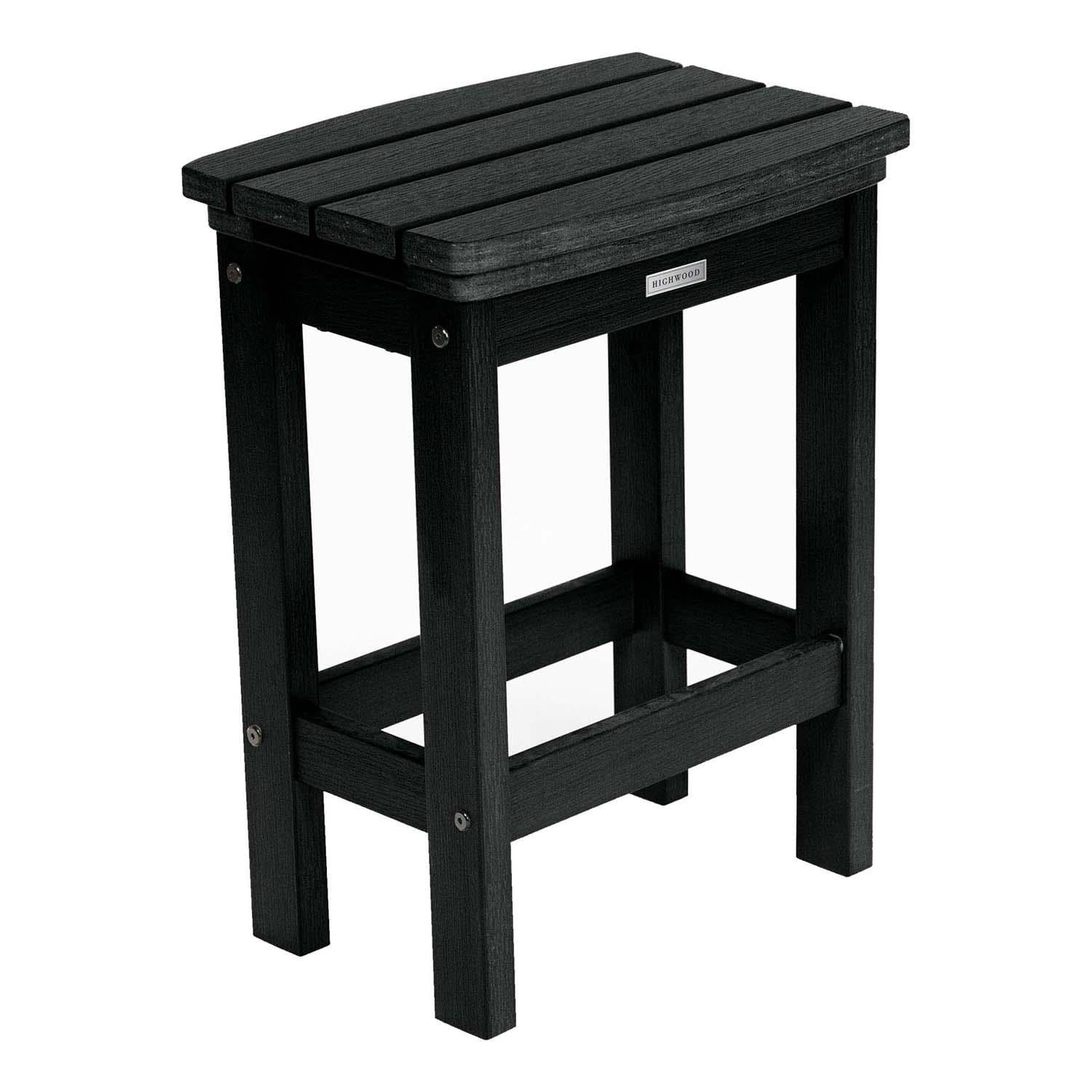 Hart Lane Polyresin Bar Stool Counter Height in Black By Lakeview Outdoor Designs - Angled Right - White Background thumbnail