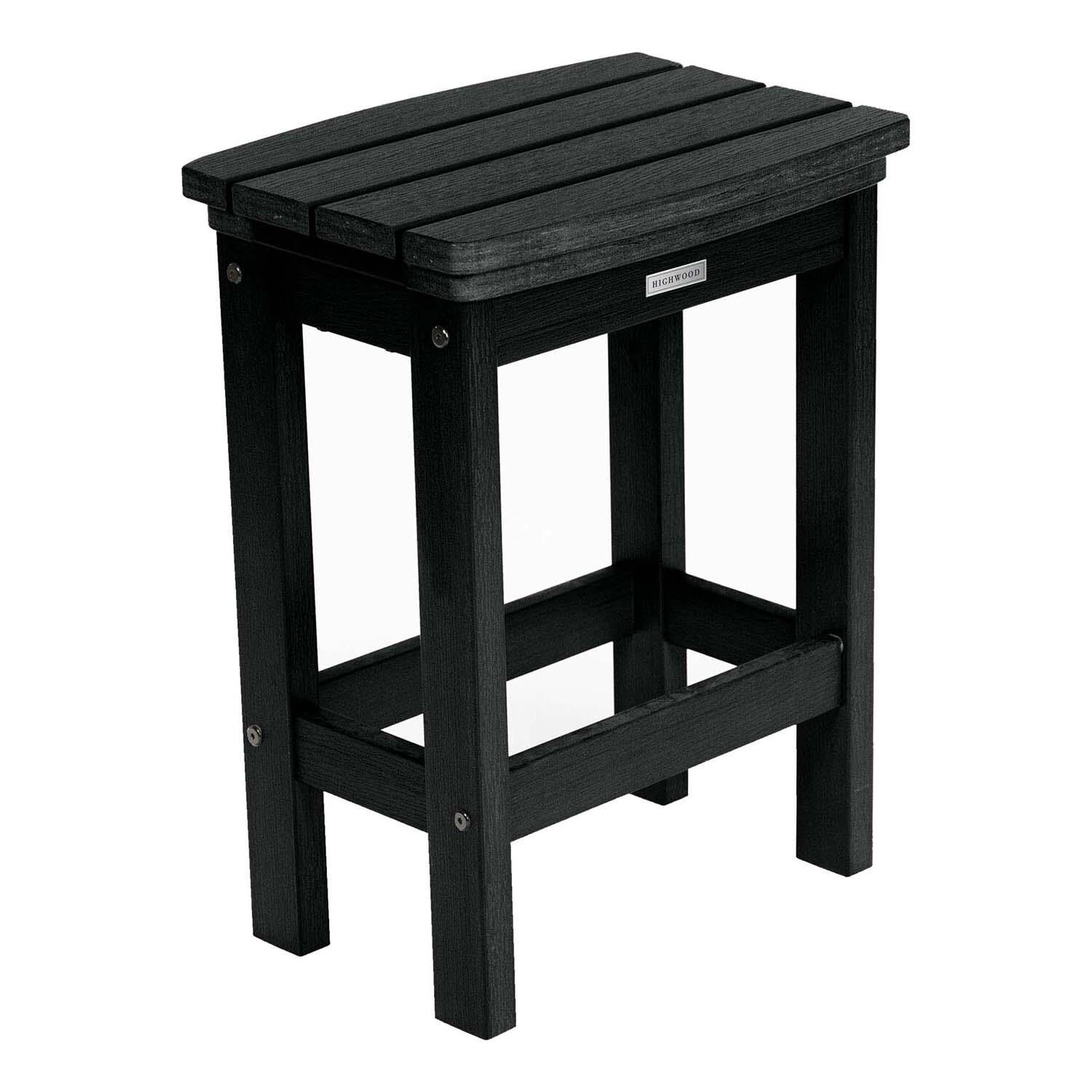 Hart Lane Polyresin Bar Stool Counter Height in Black By Lakeview Outdoor Designs - Angled Right - White Background thumbnail
