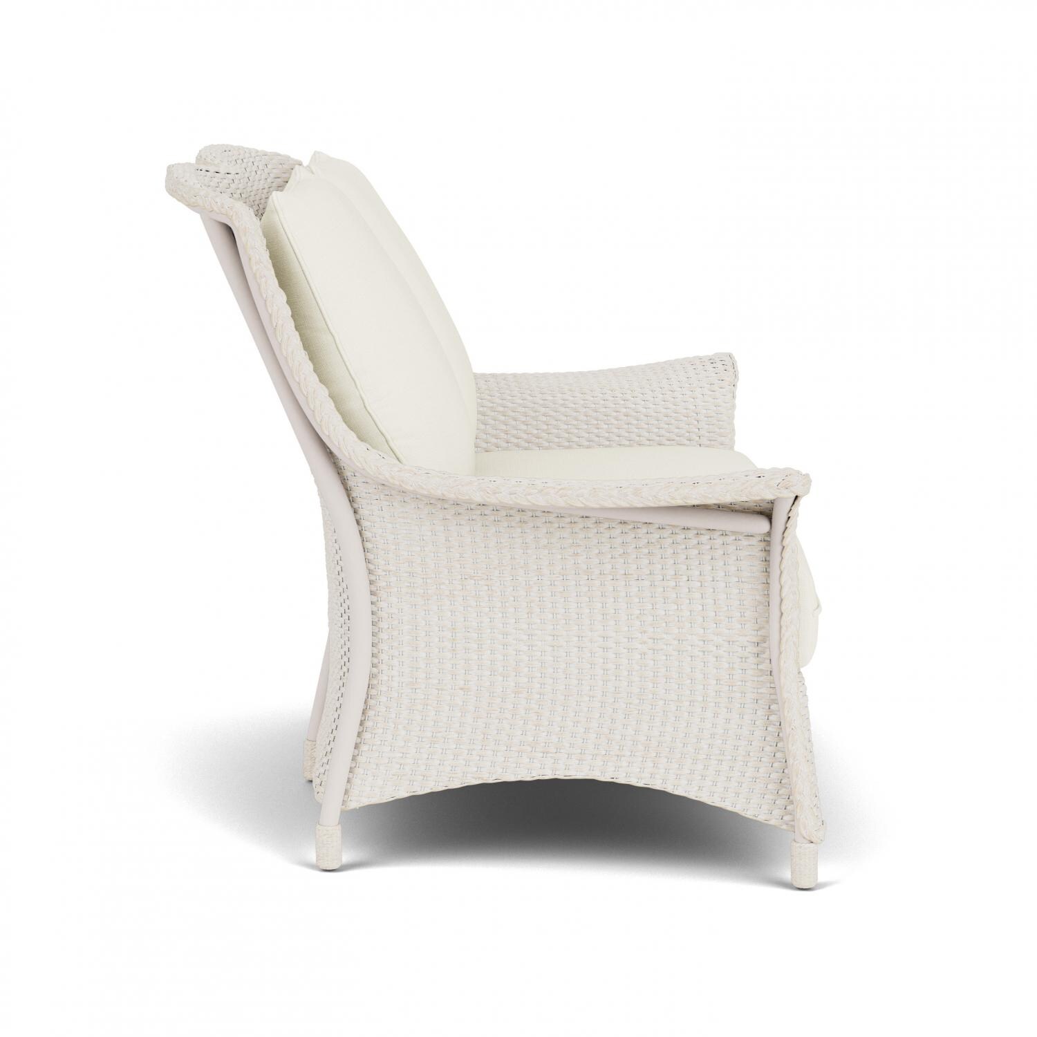 Lloyd Flanders Mandalay Loveseat In Antique White Finish With Sailcloth Salt Fabric - Side thumbnail