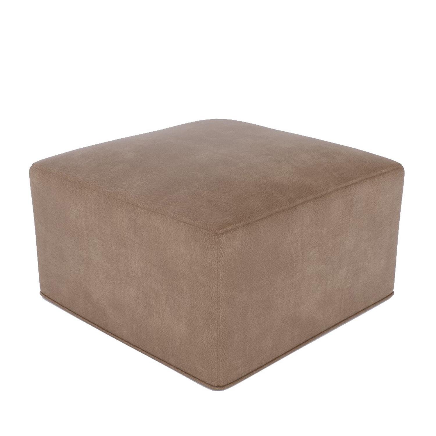 Lakeview NC2001-SECT-8PC-ULBRN Pine Valley 8 Pc Recycled Plastic Sectional Seating Set in Brown/Brown Ultra Leather - Ottoman - White Background thumbnail