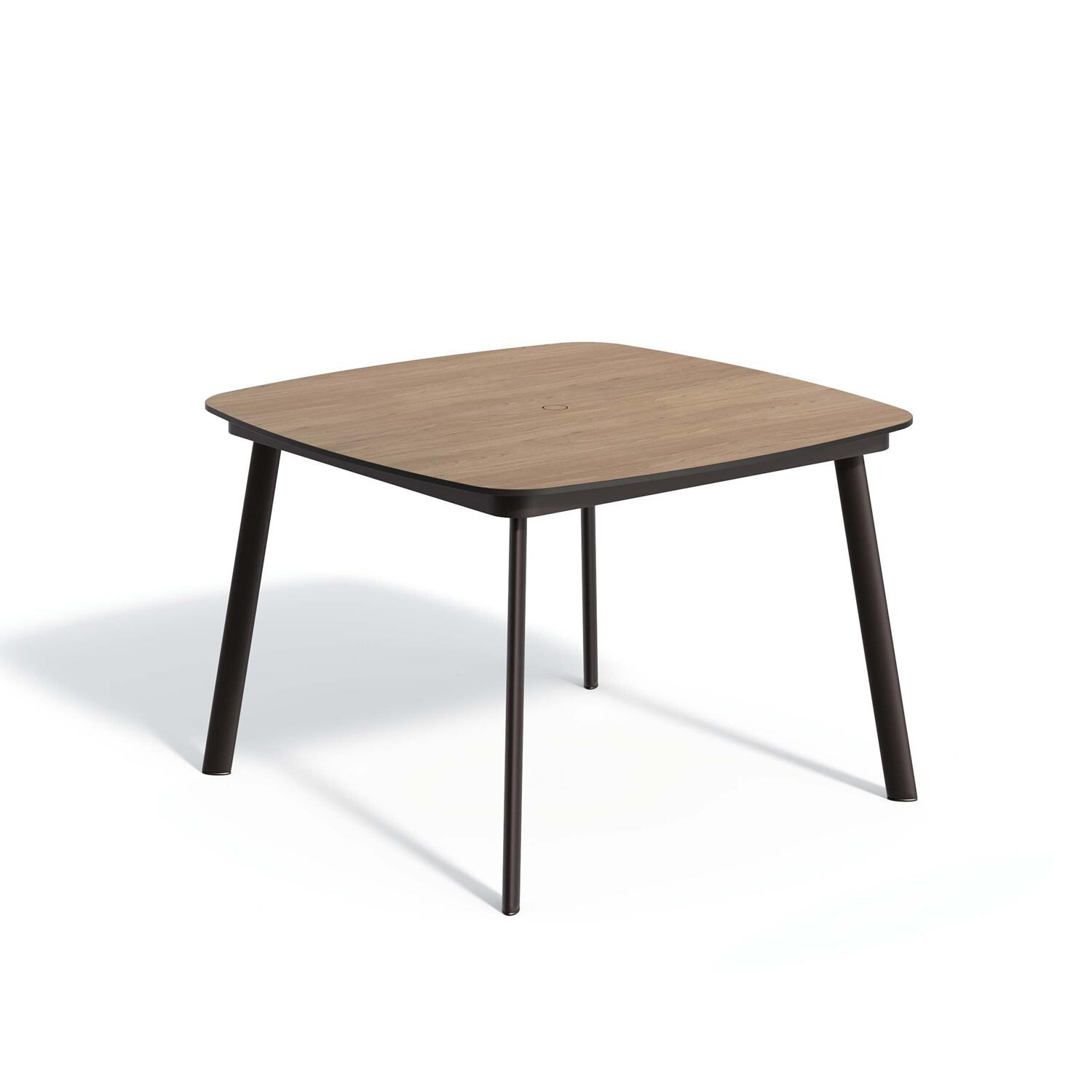 Eiland 45 Inch Carbon Aluminum Dining Table W/ Enigma HPL Table Top By Oxford Garden