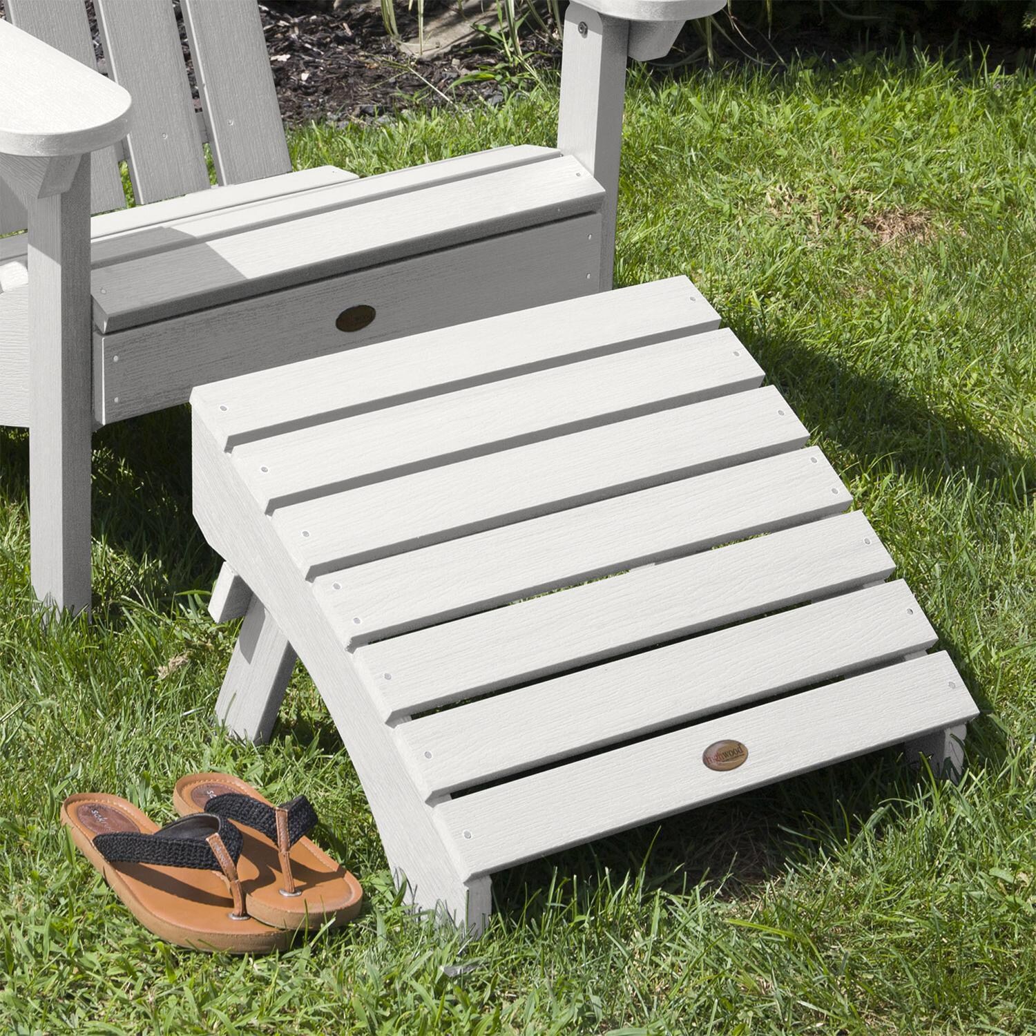 Lakeview Folding Adirondack Ottoman - White - In Use thumbnail