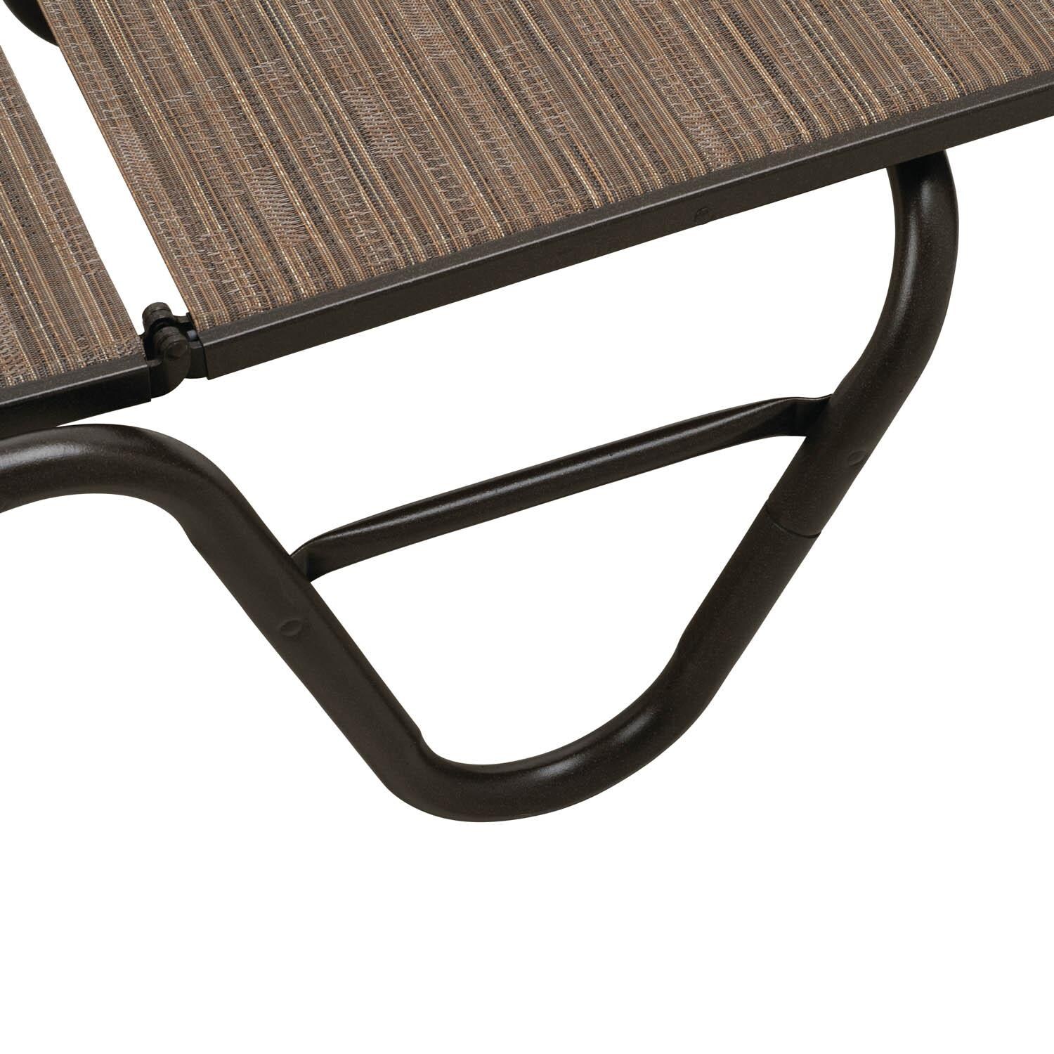 Gardenella Sling Four-Position Lay Flat Stacking Armless Chaise - Foot - Textured Aged Bronze/Bark thumbnail