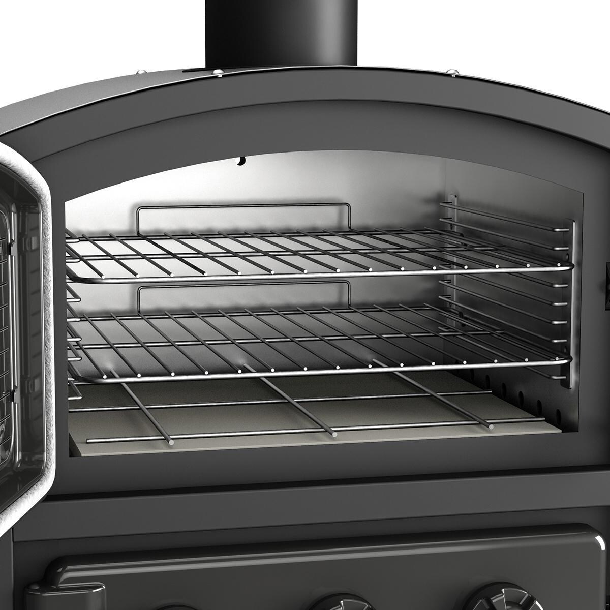 Fornetto Alto Wood Fired Built-In Outdoor Pizza Oven And Smoker - Stainless Steel Oven Interior thumbnail