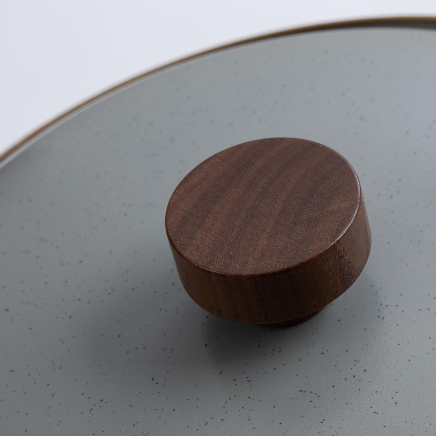 Barebones Living CKW-376 Enamel Stock Pot - Slate Gray - Lid Handle Detail thumbnail