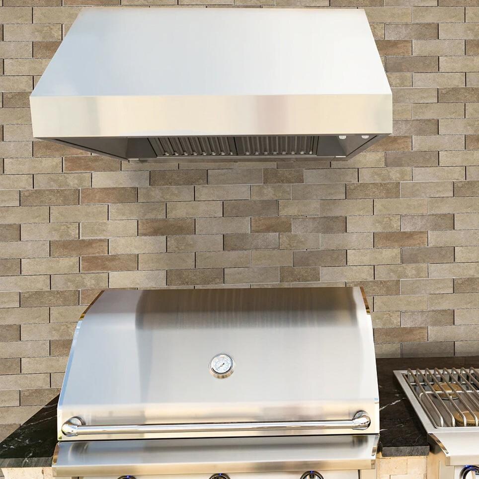 RCS RVH48B 48-in 2000 CFM Stainless Steel Vent Hood - Installed - Lifestyle thumbnail