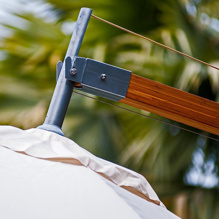 Bambrella Levante 8.5 X 11.5-Foot Rectangular Side Wind Umbrella - Terracota Canopy - Support Arm Detail thumbnail