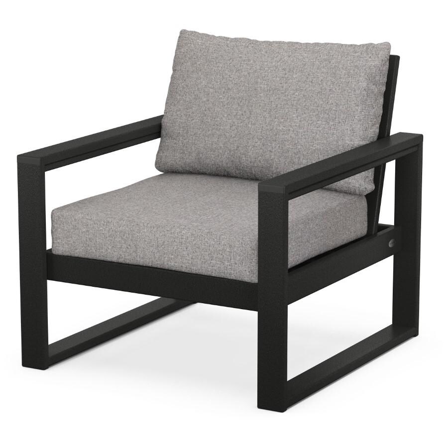 EDGE Recycled Plastic Club Chair in Black/Gray Mist by POLYWOOD