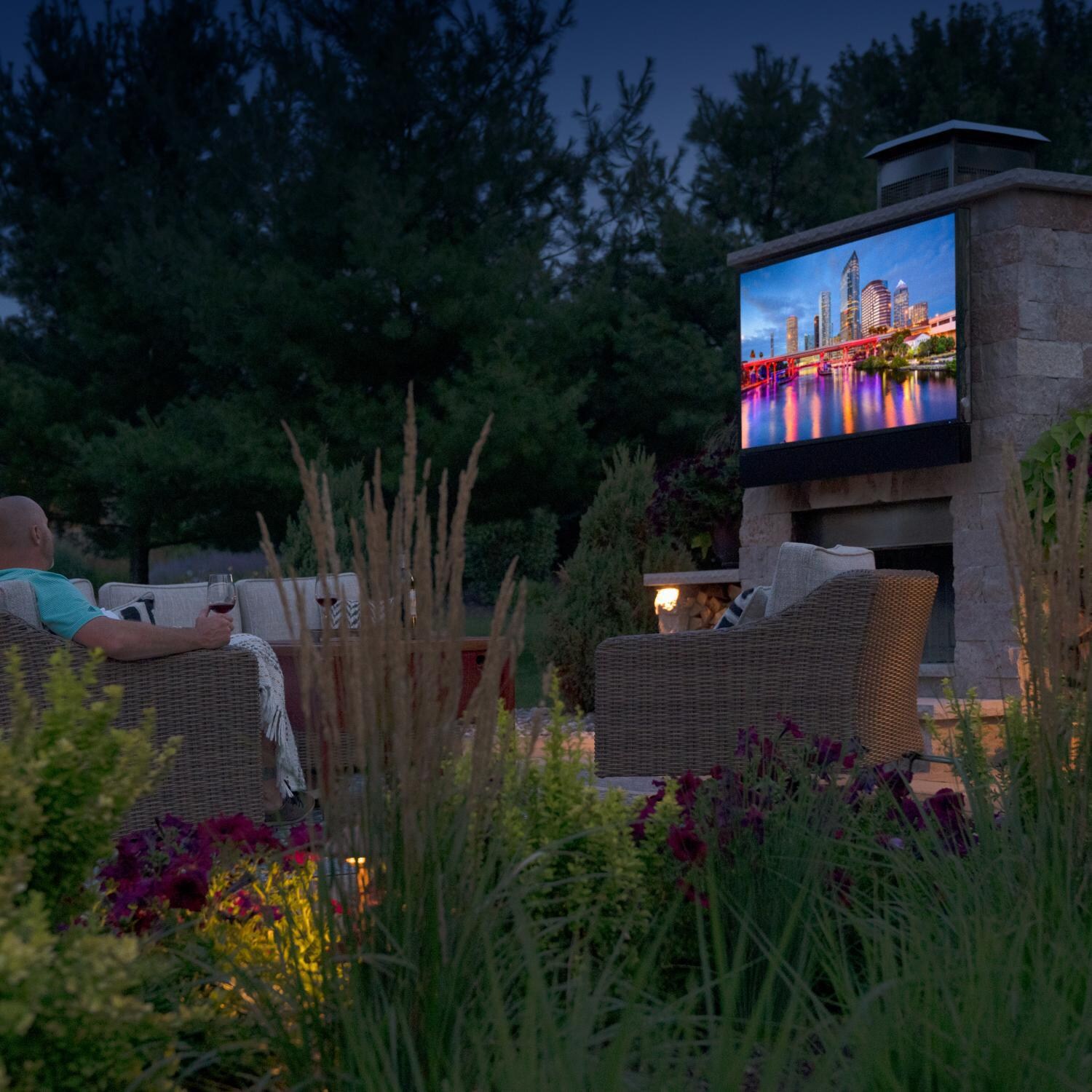 Seura UB4-65 Full Sun Series 65-Inch 4K LED HDR Outdoor TV - In Use thumbnail