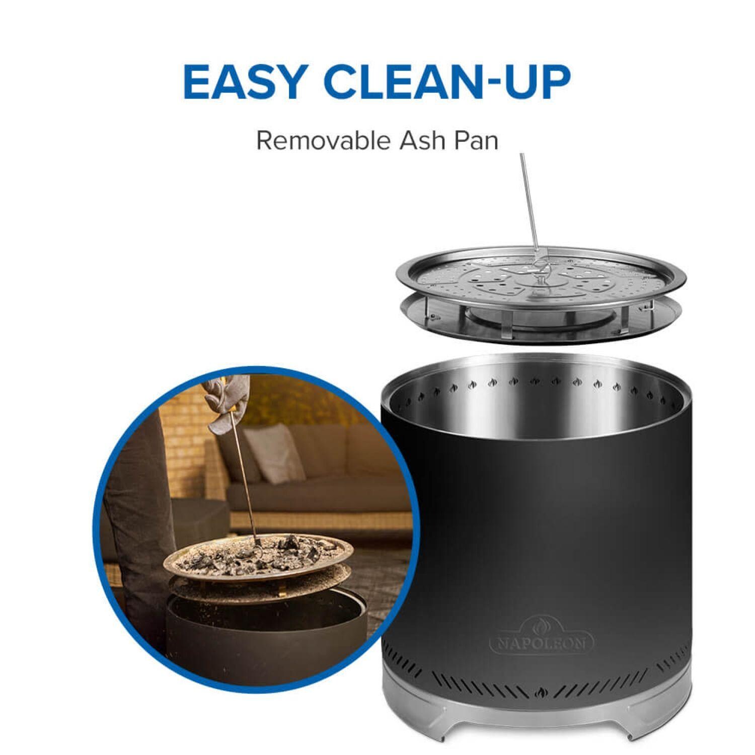 Napoleon NWFPMTI-PHM Timberwolf 18-in Smokeless Round Fire Pit in Matte Black - Easy Mainentence - Detail thumbnail