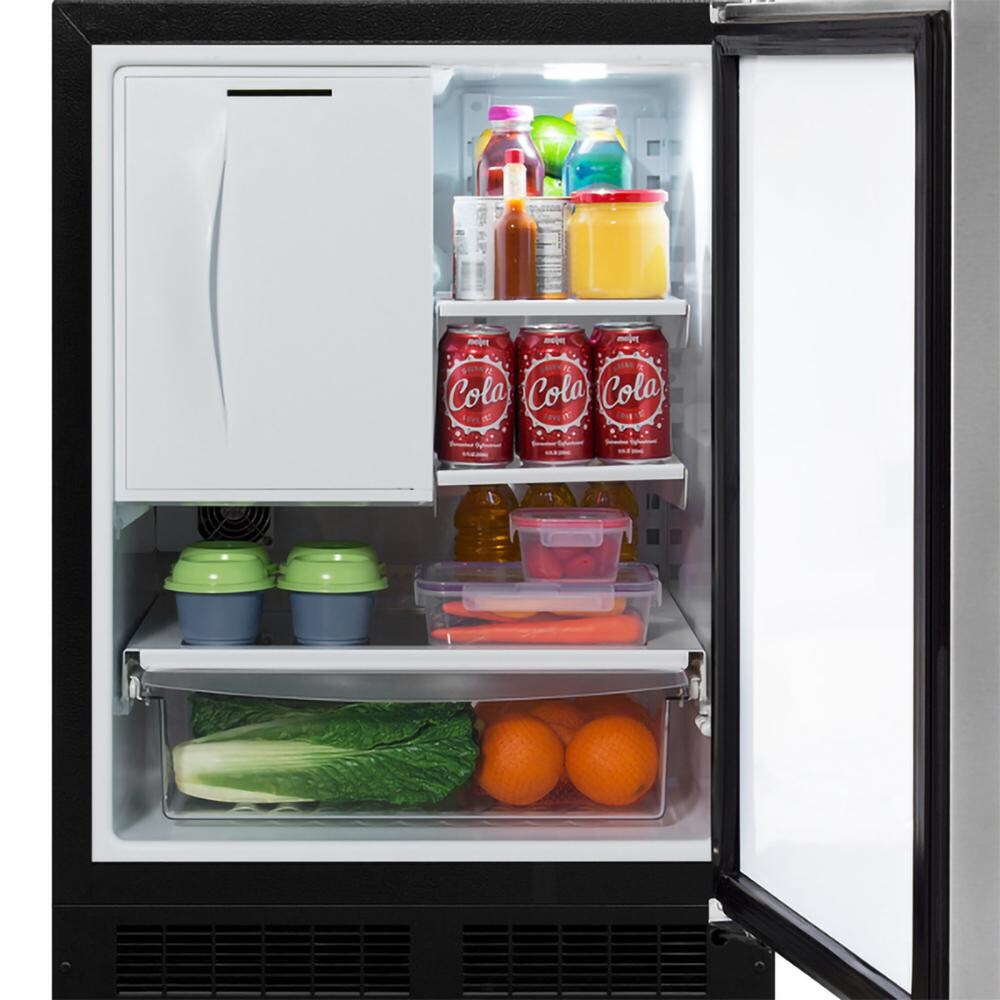 Marvel MLRI224SS01A 24-Inch Compact Refrigerator / Ice Maker - Stainless Steel - Shown With Food & Beverages thumbnail