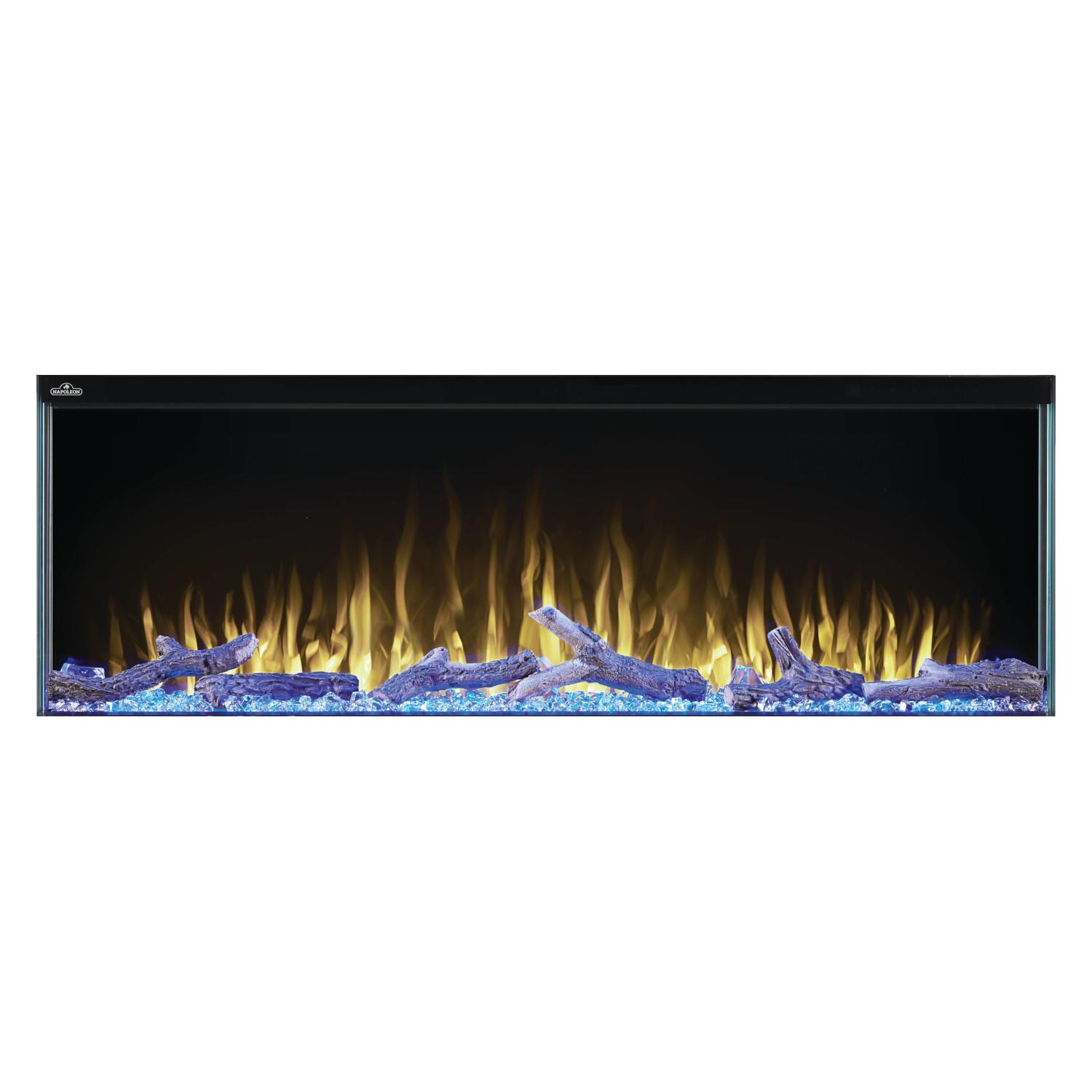 Napoleon NEFB50H-3SV 50-Inch Trivista 3-Sided Built-In Electric Fireplace - Yellow Flames with Blue Ember Bed thumbnail