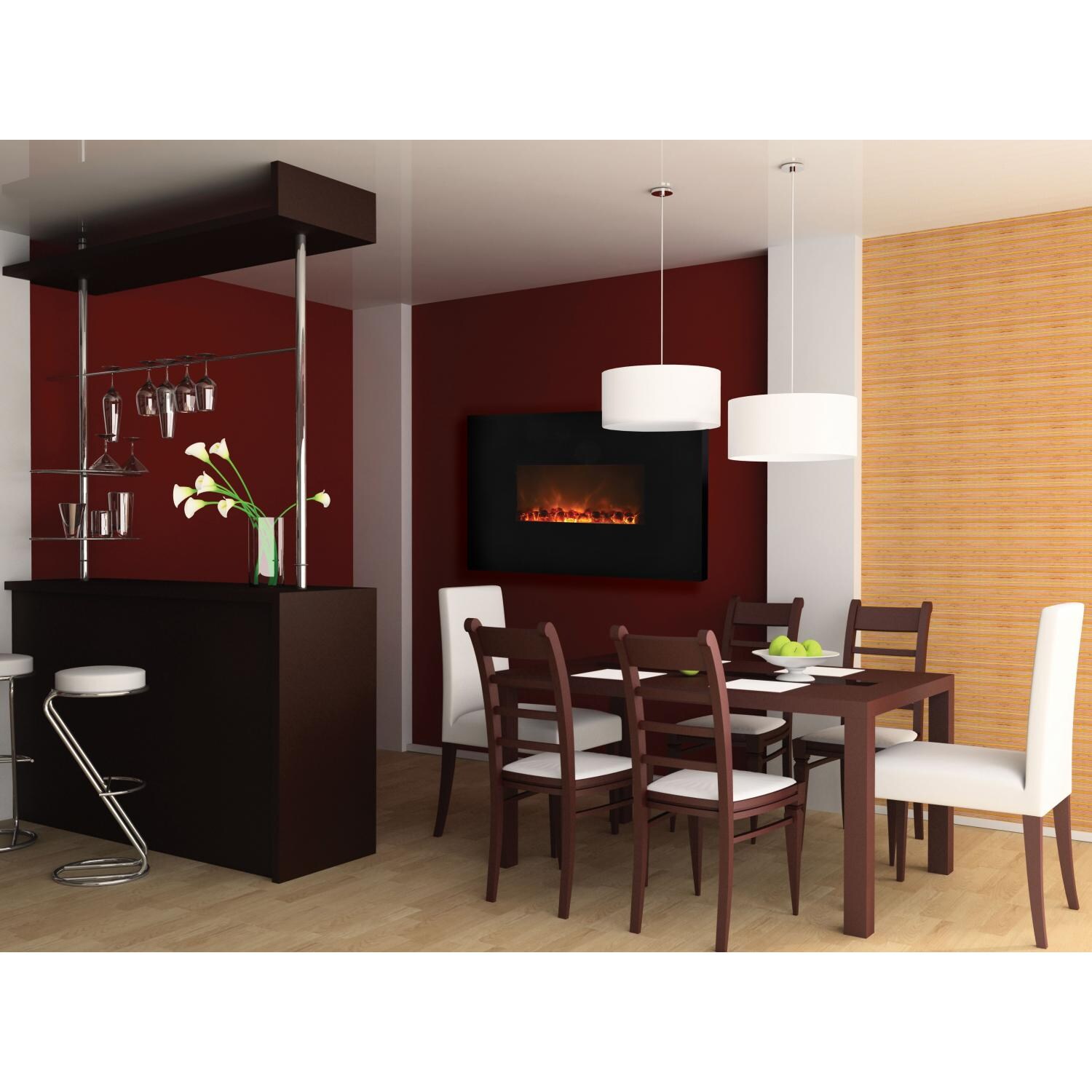 Modern Flames Al 38 Inch Linear Wall Mount Electric Fireplace Al 38 Bg Bbqguys