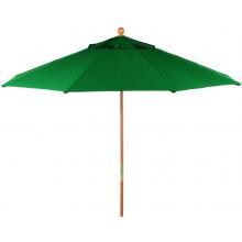Oxford Garden 9 Ft. Octagonal Hardwood Patio Market Umbrella W/ Pulley - Sunbrella Canvas Hunter Green image