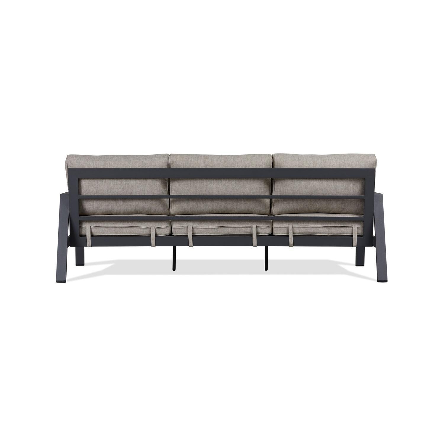 Lakeview Outdoor Designs SC2023WSTA Elysian Aluminum Outdoor Three Seat Sofa With Cushions in Weathered Slate - Back thumbnail