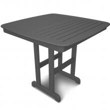 Nautical Slate Gray Recycled Plastic Wood 44 Inch Square Patio Counter Height Bar Table By POLYWOOD