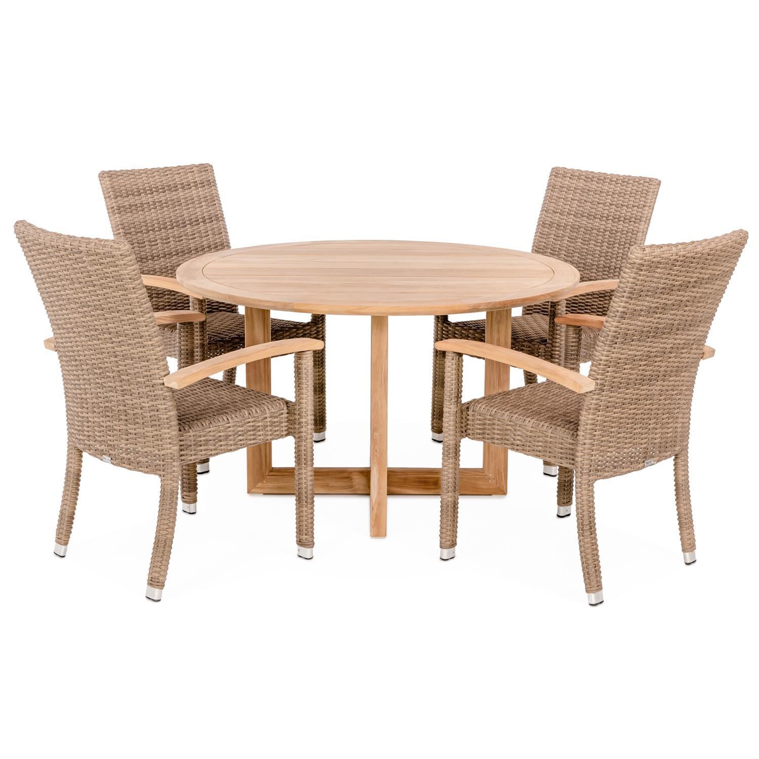 Havana/Relax Round 50 Inch 5 Piece By Teak + Table