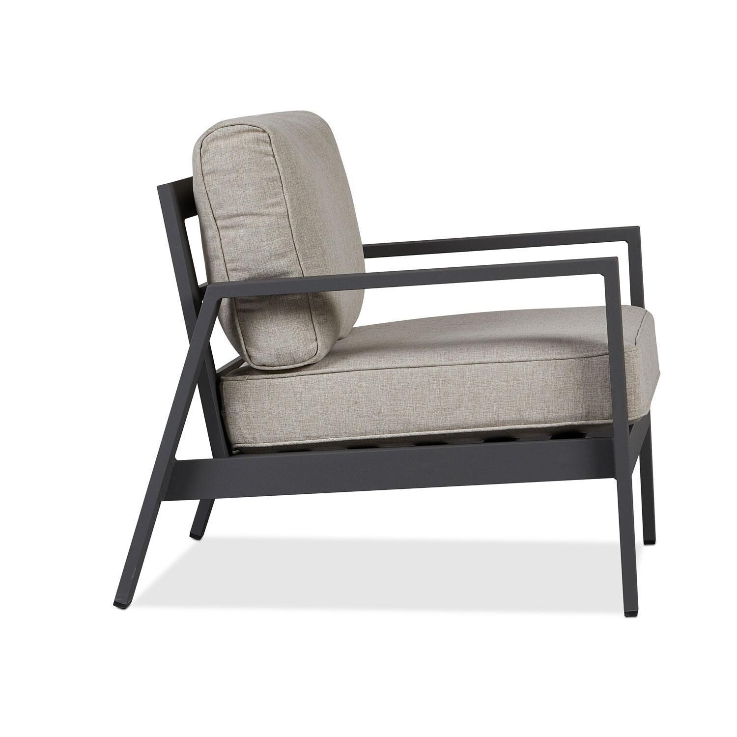 Lakeview Outdoor Designs SC2020WSTA Elysian Outdoor Chair with Cushions in Weathered Slate - Side - White Background thumbnail
