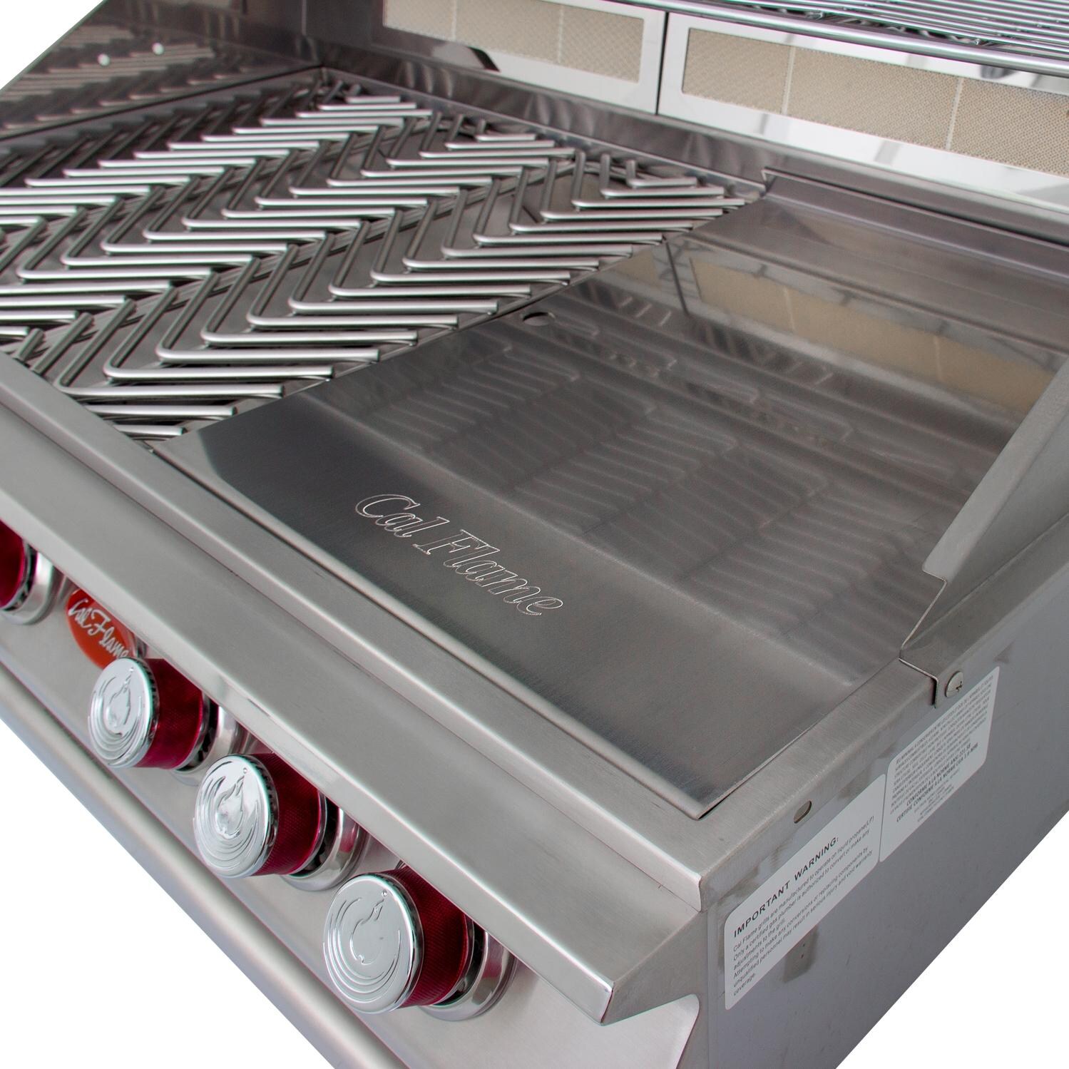 Cal Flame P5 5 Burner Built-In Propane Gas Grill - Griddle thumbnail