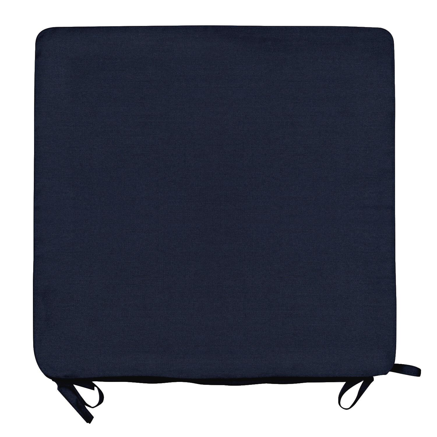 Sunbrella Canvas Navy Large Outdoor Replacement Seat Cushion W/ Knife Edge By UltimatePatio.com - Top View thumbnail