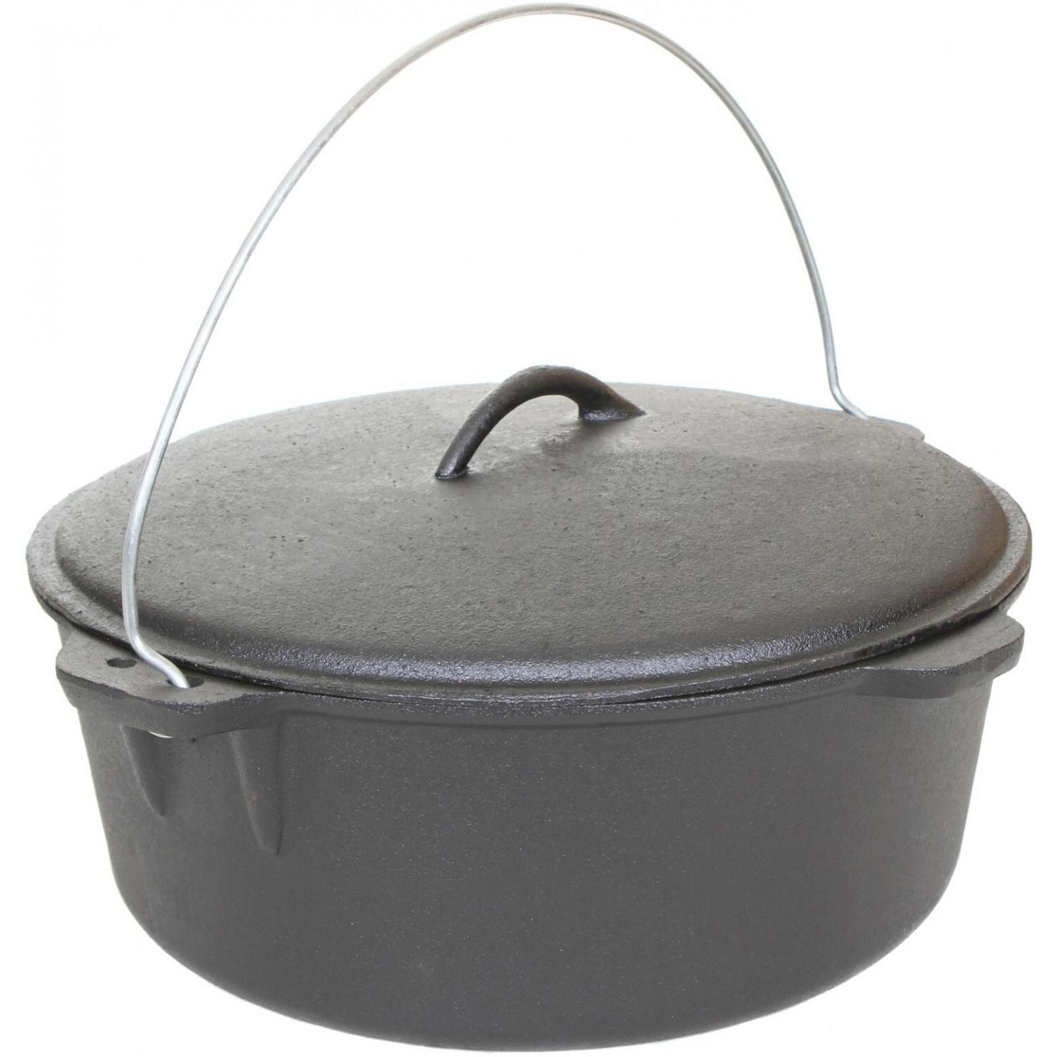 Cajun Cookware 12-Quart Unseasoned Cast Iron Dutch Oven - GL10489 thumbnail
